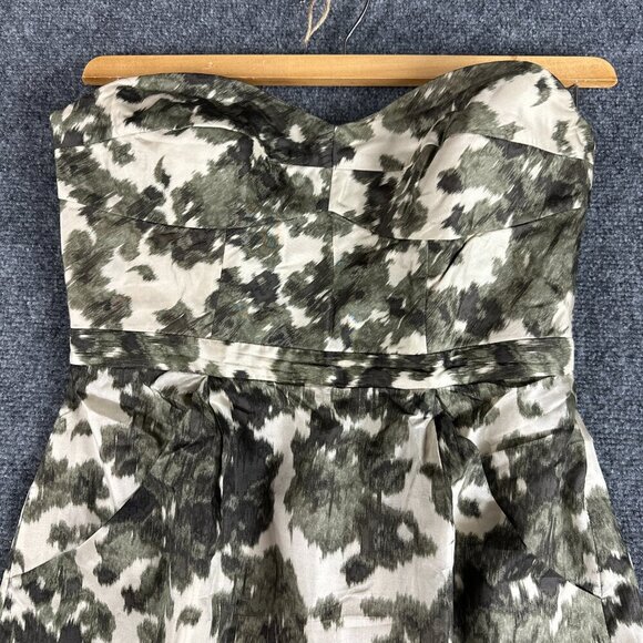 J Crew Dress Womens 4 Silk Ikat Print Bustier Strapless Boned Zip Lined - Picture 4 of 8